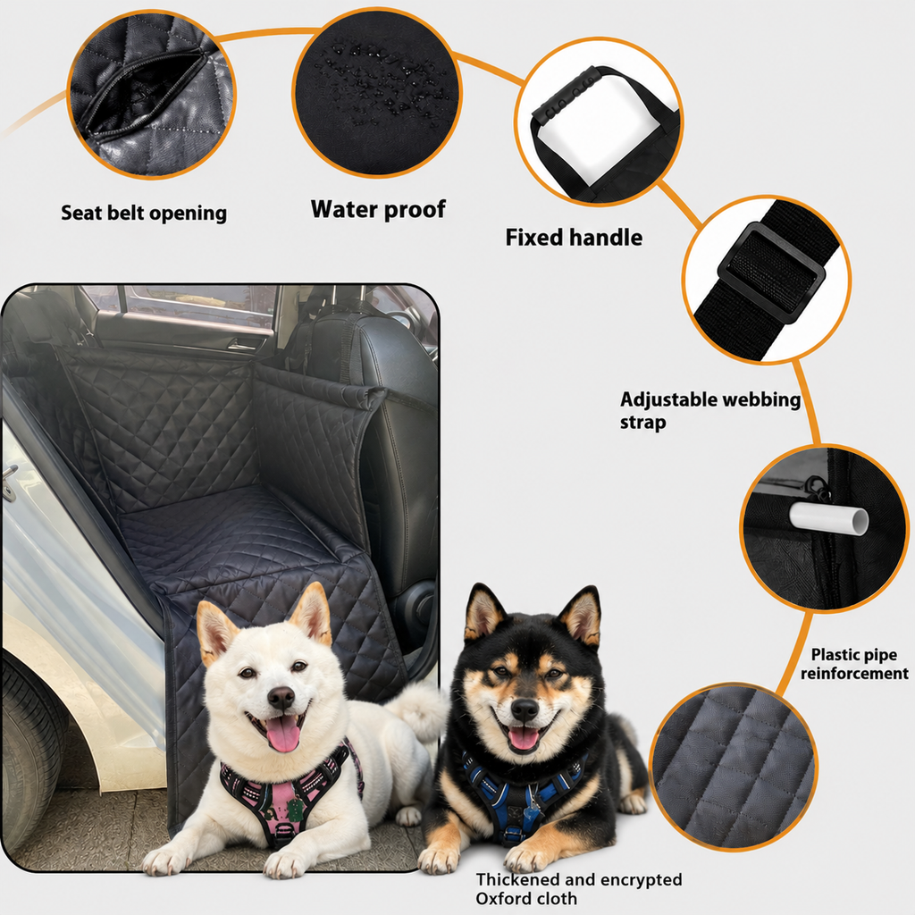 Waterproof Dog Car Seat Cover with Safety Walls